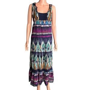 Tiered Sleeveless Prairy Dress Baby Doll  Crocheted Trim Boho Peasant EST Sz. XS